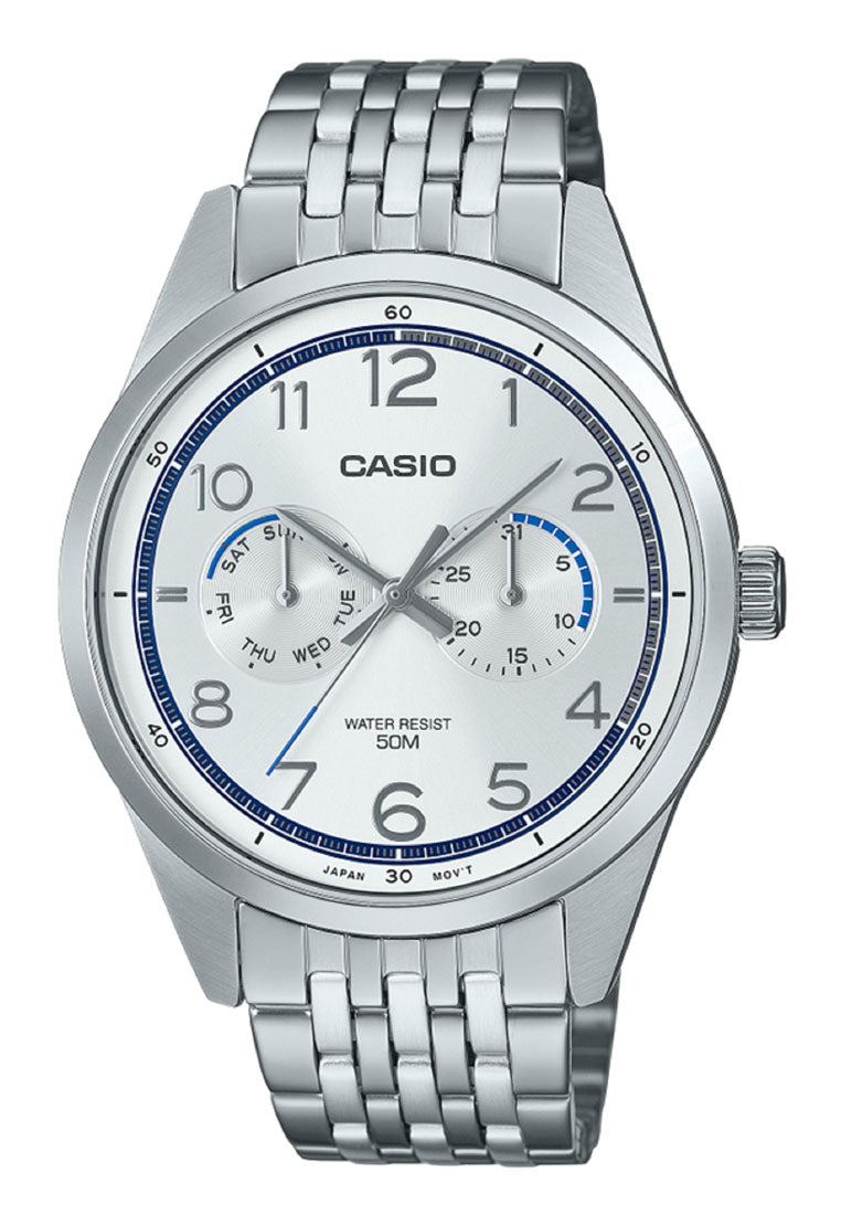Casio MTP-E340D-7A Analog Stainless Steel Strap Watch For Men-Watch Portal Philippines