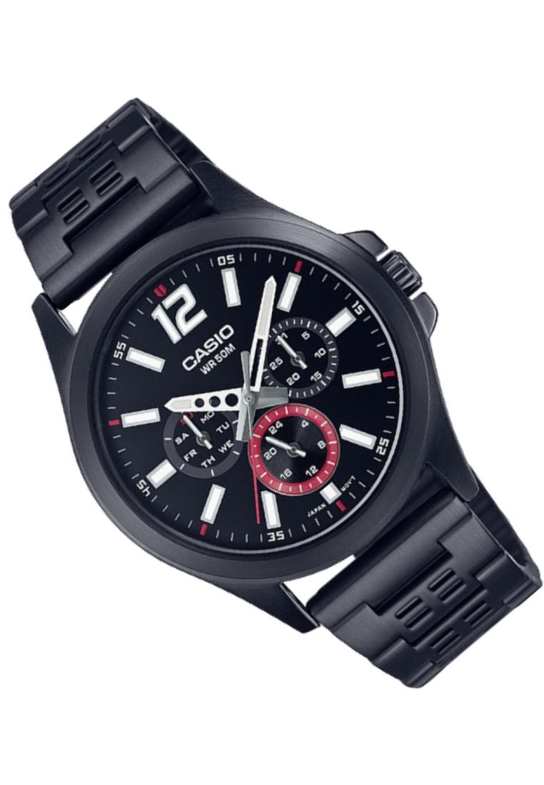Casio MTP-E350B-1B Analog Rubber Watch For Men-Watch Portal Philippines