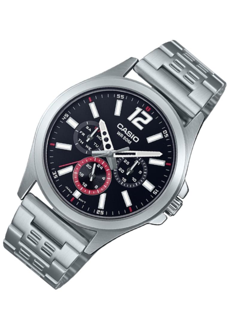 Casio MTP-E350D-1B Analog Stainless Steel Strap Watch For Men-Watch Portal Philippines