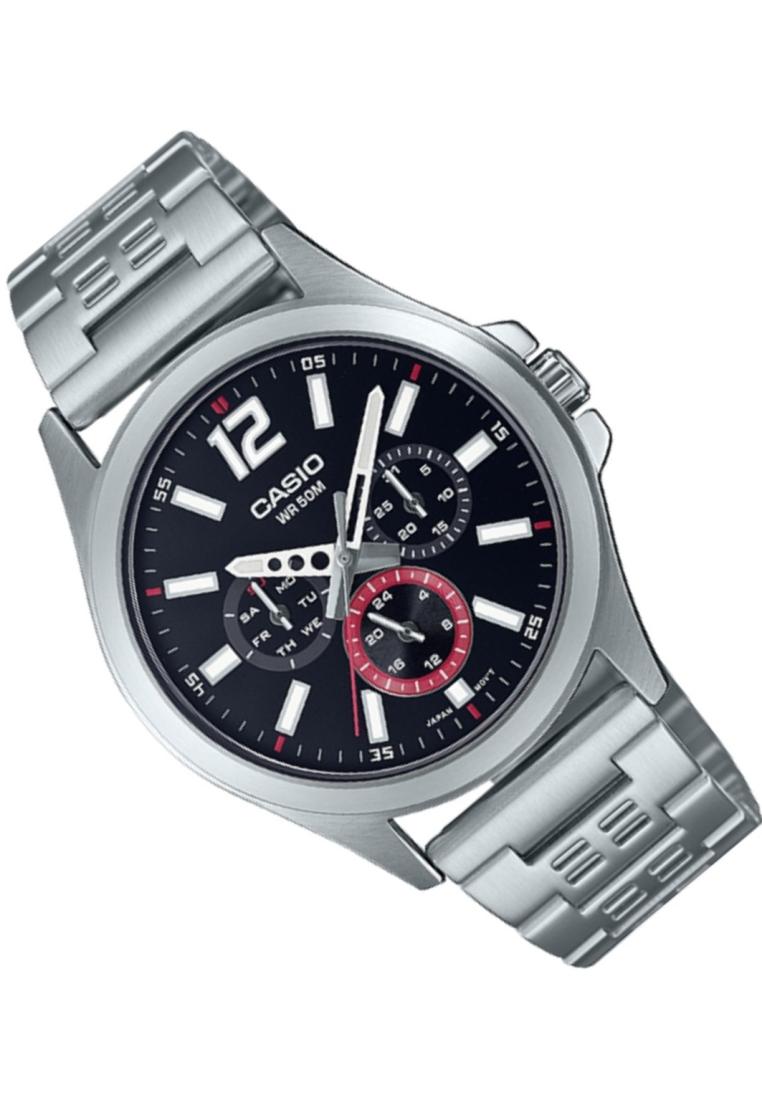Casio MTP-E350D-1B Analog Stainless Steel Strap Watch For Men-Watch Portal Philippines
