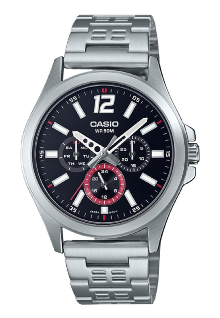 Casio MTP-E350D-1B Analog Stainless Steel Strap Watch For Men-Watch Portal Philippines