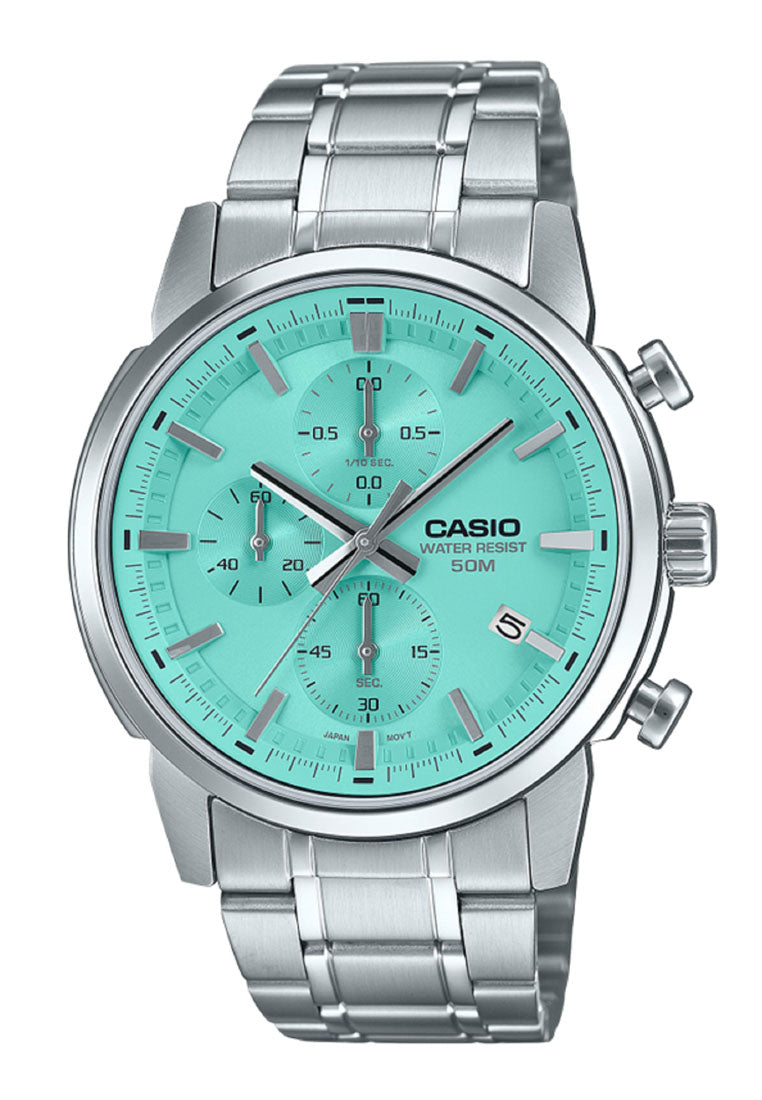 Casio MTP-E510D-2A Chronograph Stainless Steel Strap Watch for Men-Watch Portal Philippines
