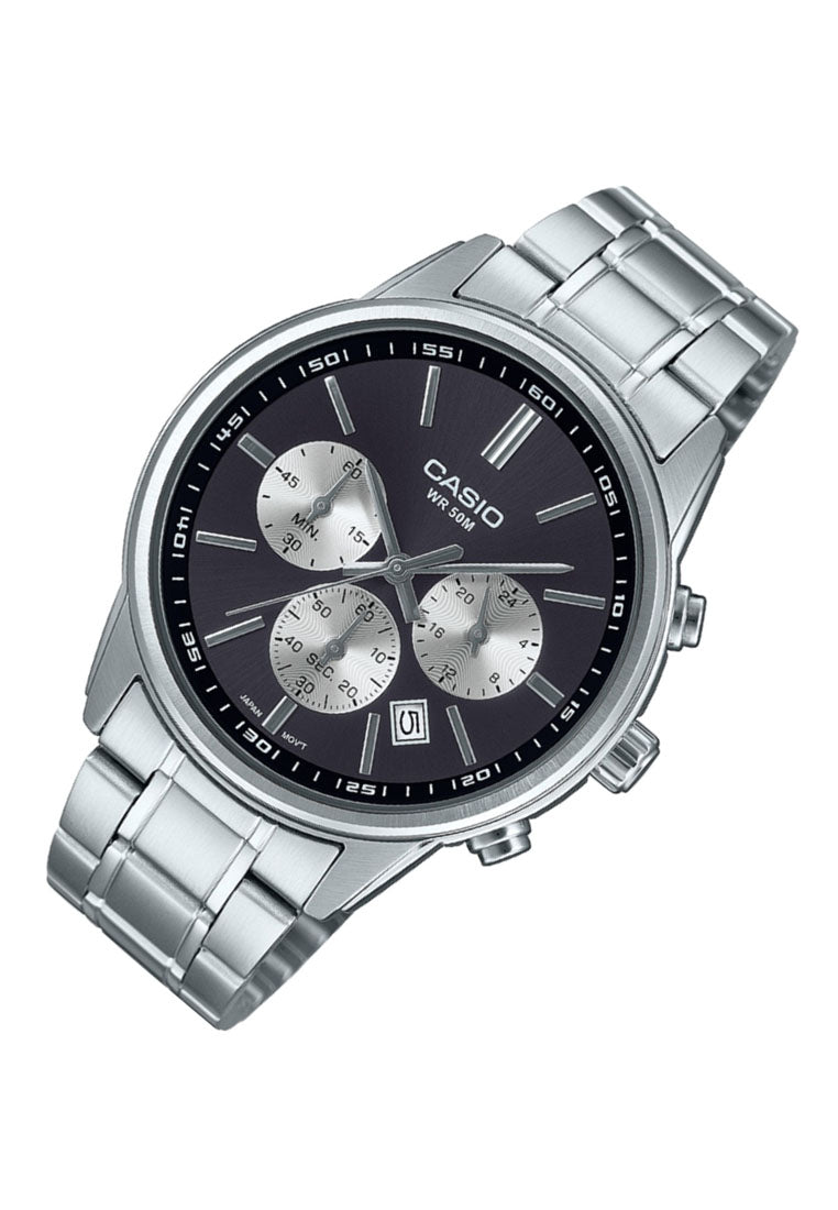 Casio MTP-E515D-1A Chronograph Stainless Steel Strap Watch for Men-Watch Portal Philippines