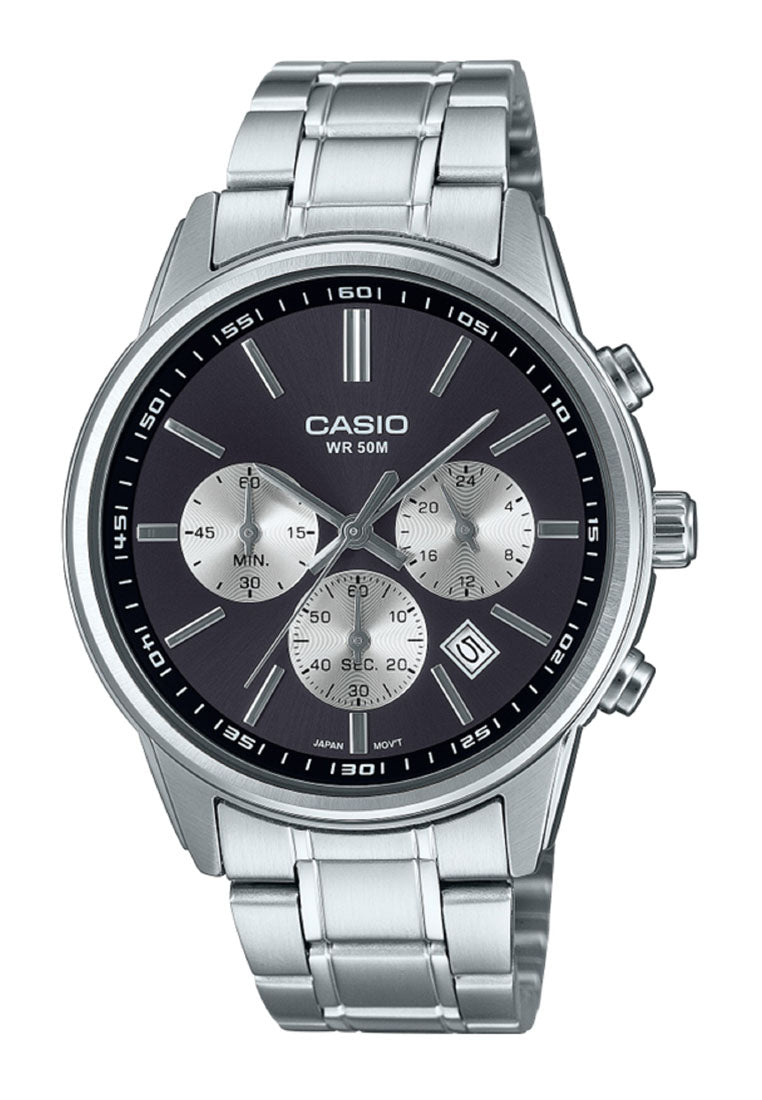 Casio MTP-E515D-1A Chronograph Stainless Steel Strap Watch for Men-Watch Portal Philippines