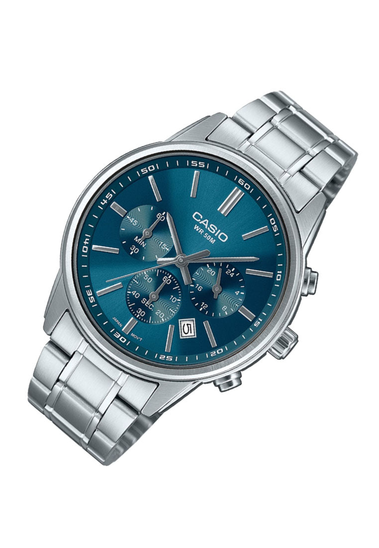 Casio MTP-E515D-2A1 Chronograph Stainless Steel Strap Watch for Men-Watch Portal Philippines