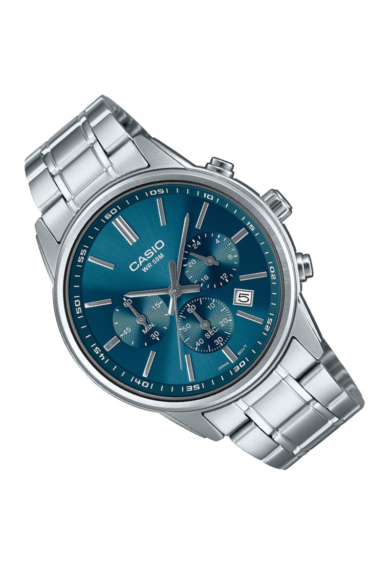 Casio MTP-E515D-2A1 Chronograph Stainless Steel Strap Watch for Men-Watch Portal Philippines