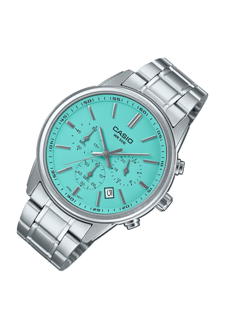 Casio MTP-E515D-2A2 Chronograph Stainless Steel Strap Watch for Men-Watch Portal Philippines