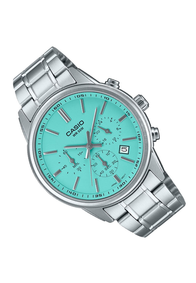 Casio MTP-E515D-2A2 Chronograph Stainless Steel Strap Watch for Men-Watch Portal Philippines