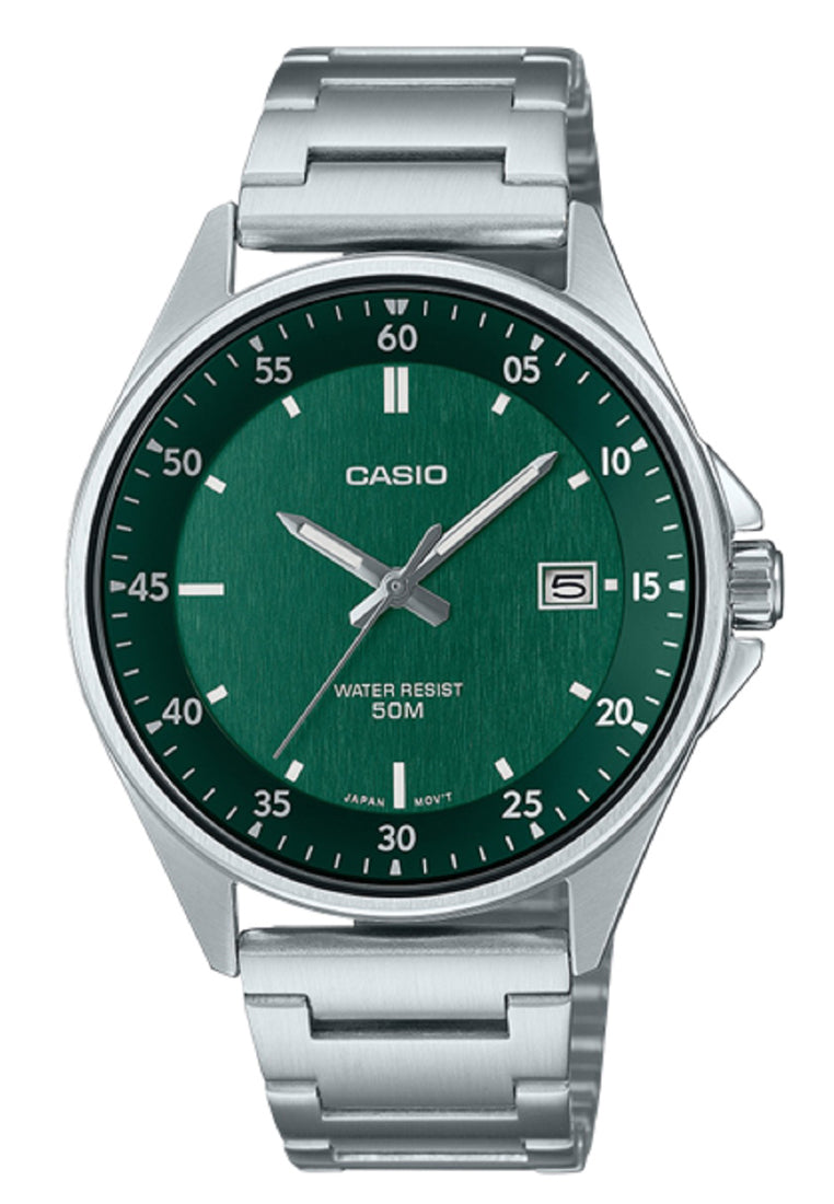 Casio MTP-E705D-3E Analog Stainless Steel Strap For Men-Watch Portal Philippines