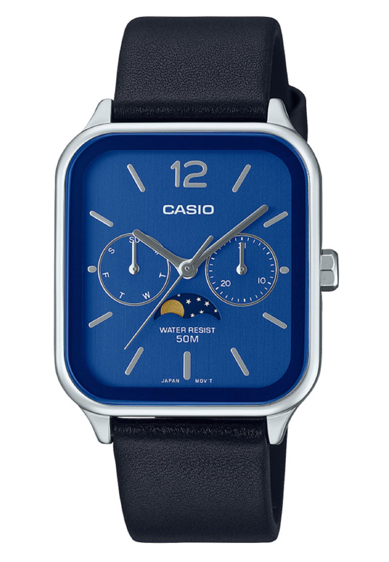 Casio MTP-M305l-2a Chronograph Leather Strap Watch For Men-Watch Portal Philippines
