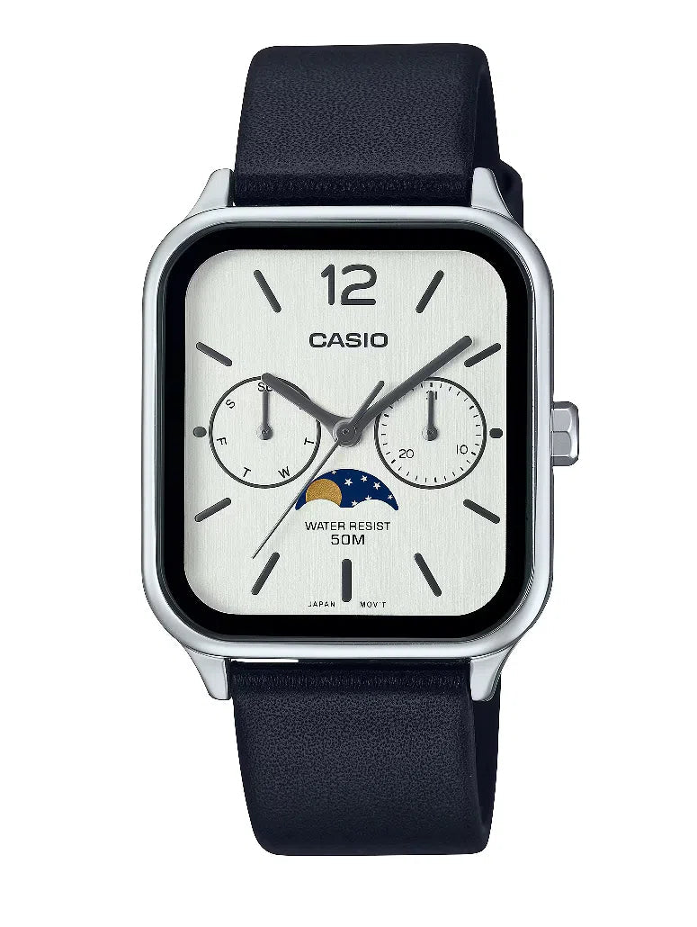 Casio MTP-M305L-7A Chronograph Leather Strap Watch For Men-Watch Portal Philippines