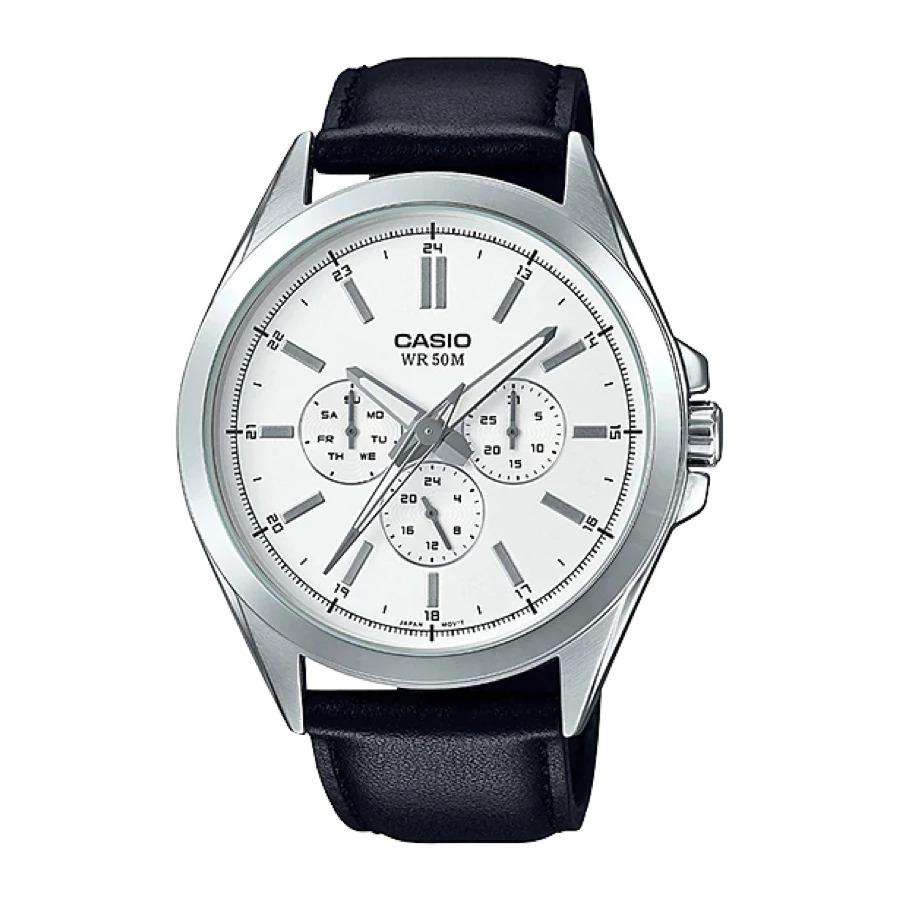Casio MTP-SW300L-7AVDF Black Leather Strap Watch for Men-Watch Portal Philippines
