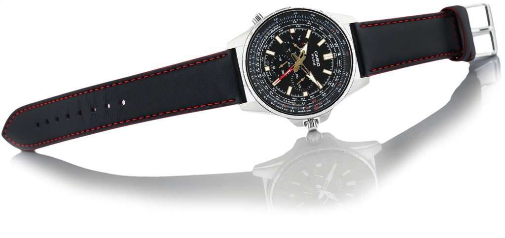 Casio MTP-SW320L-1AVDF Black Leather Strap Watch for Men-Watch Portal Philippines