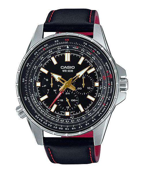 Casio MTP-SW320L-1AVDF Black Leather Strap Watch for Men-Watch Portal Philippines