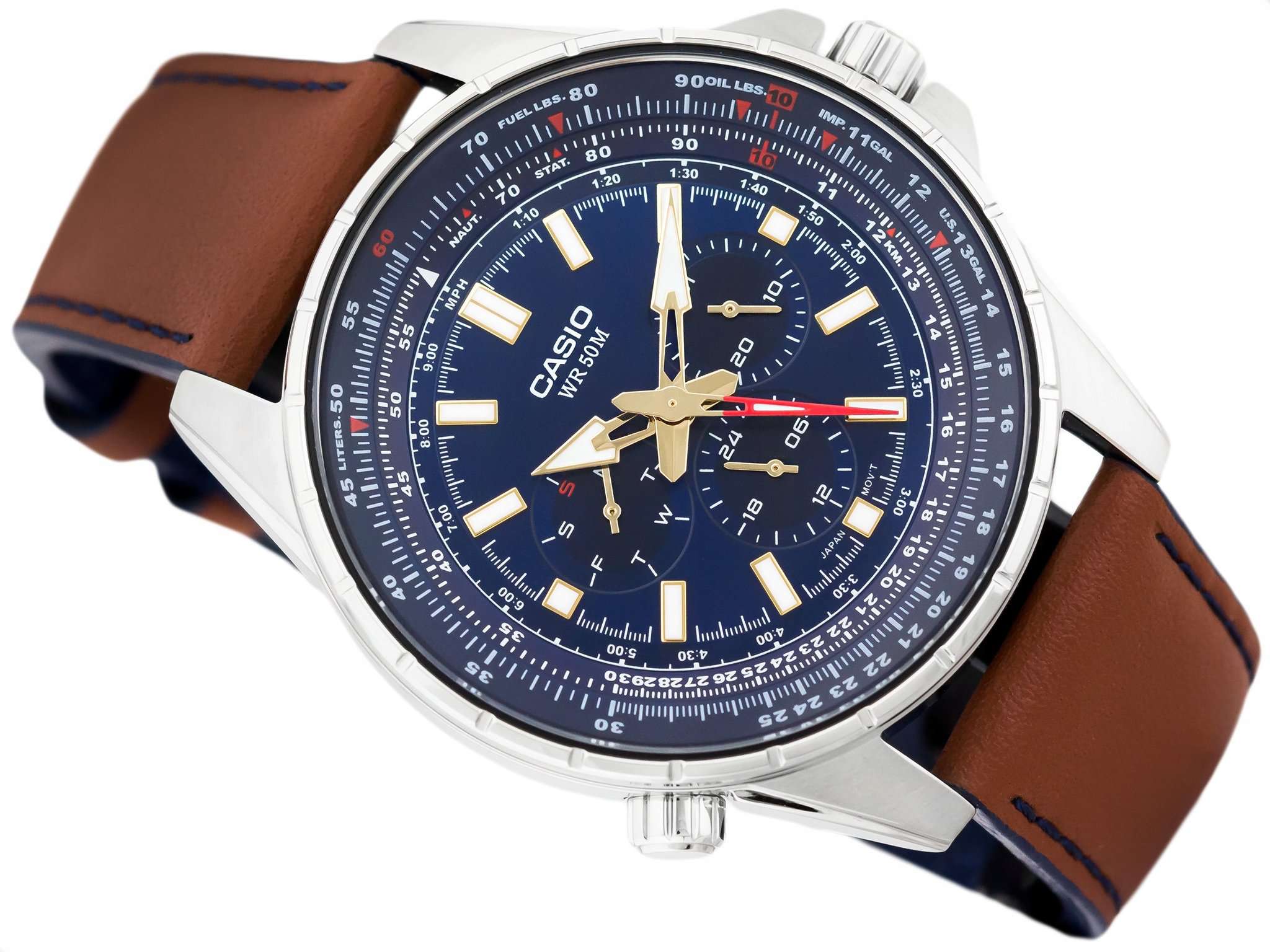 Casio MTP-SW320L-2AVDF Brown Leather Strap Watch for Men-Watch Portal Philippines