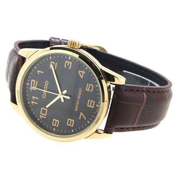 Casio MTP-V001GL-1B Brown Leather Watch For Men-Watch Portal Philippines
