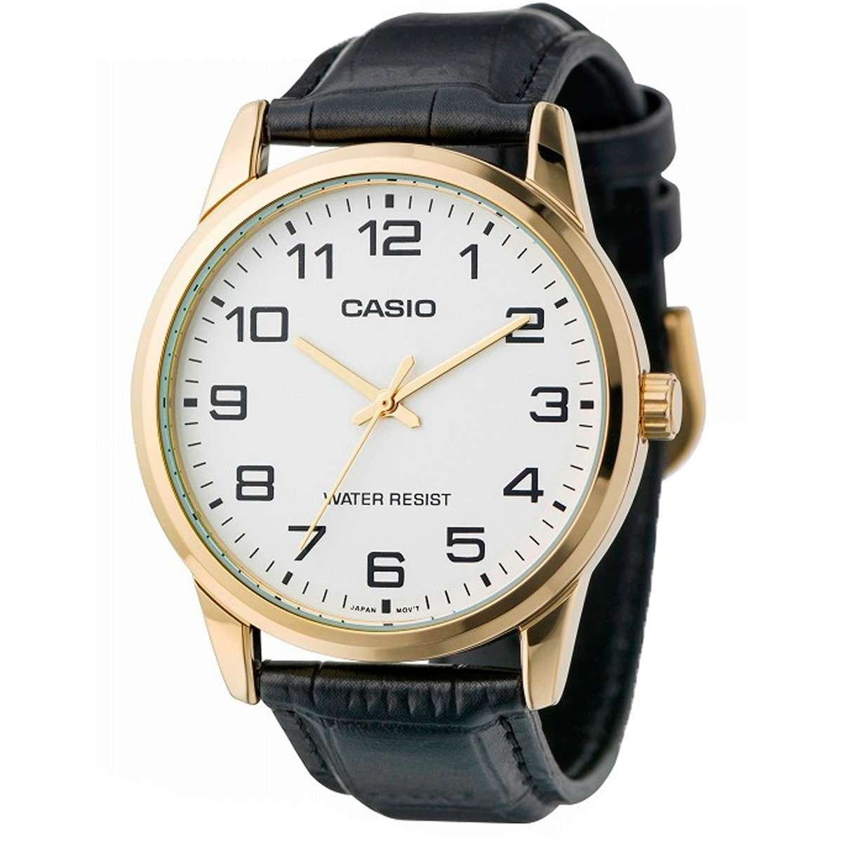 Casio MTP-V001GL-7B Black Leather Watch for Men-Watch Portal Philippines