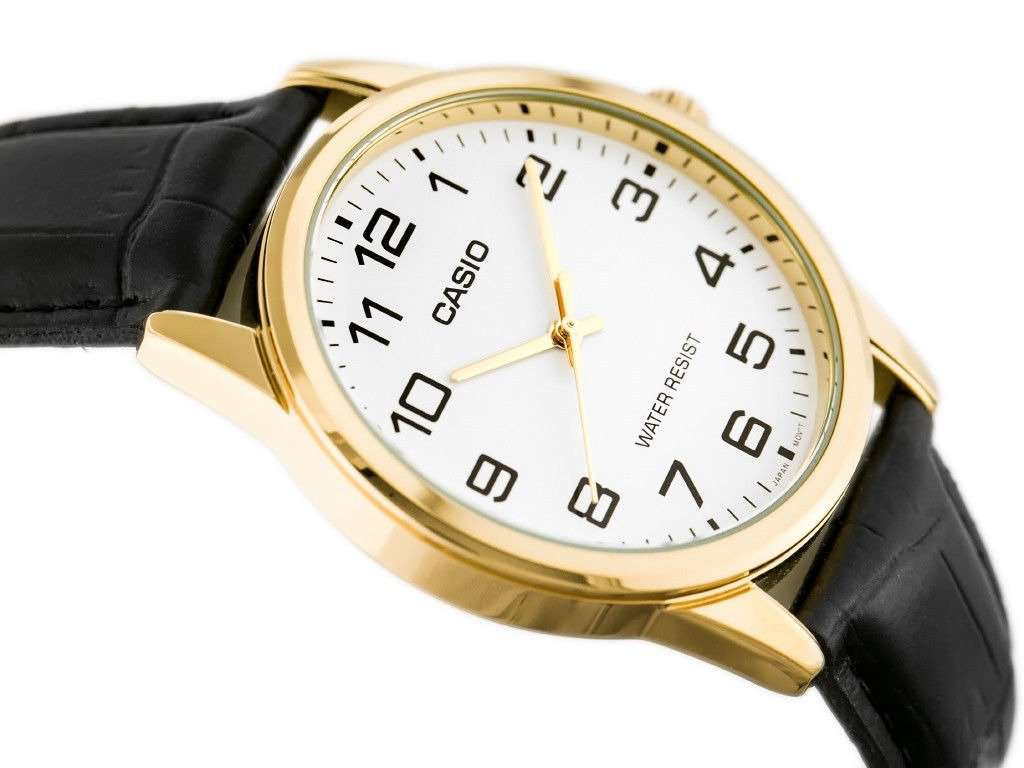 Casio MTP-V001GL-7B Black Leather Watch for Men-Watch Portal Philippines