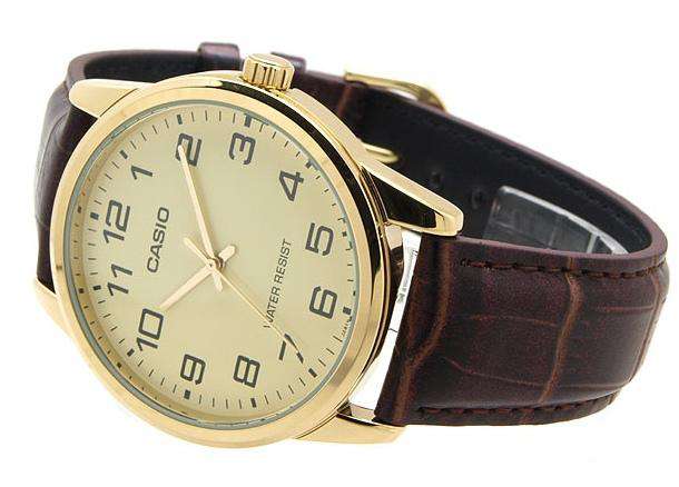 Casio MTP-V001GL-9B Brown Leather Watch for Men-Watch Portal Philippines