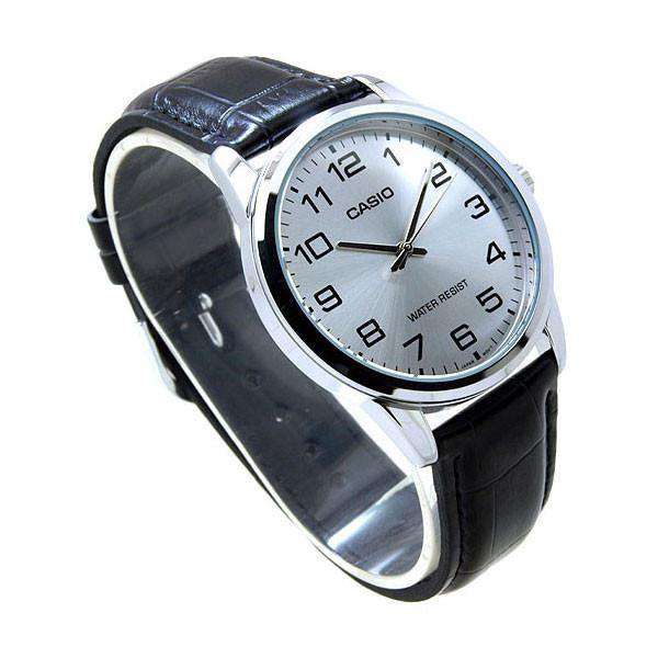 Casio MTP-V001L-7B Black Leather Watch for Men-Watch Portal Philippines