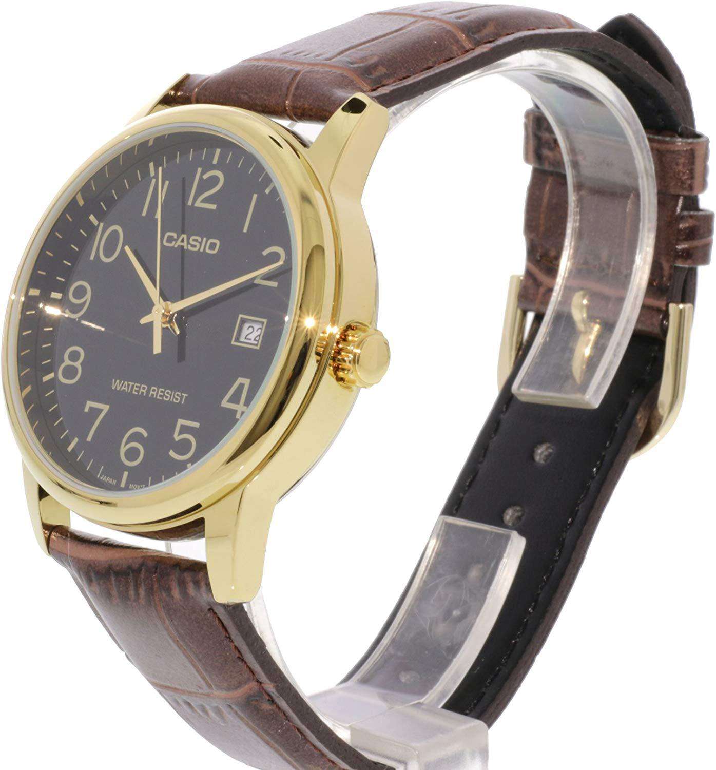 Casio MTP-V002GL-1B Brown Leather Watch for Men-Watch Portal Philippines