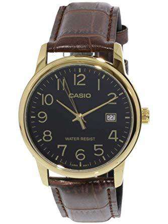 Casio MTP-V002GL-1B Brown Leather Watch for Men-Watch Portal Philippines