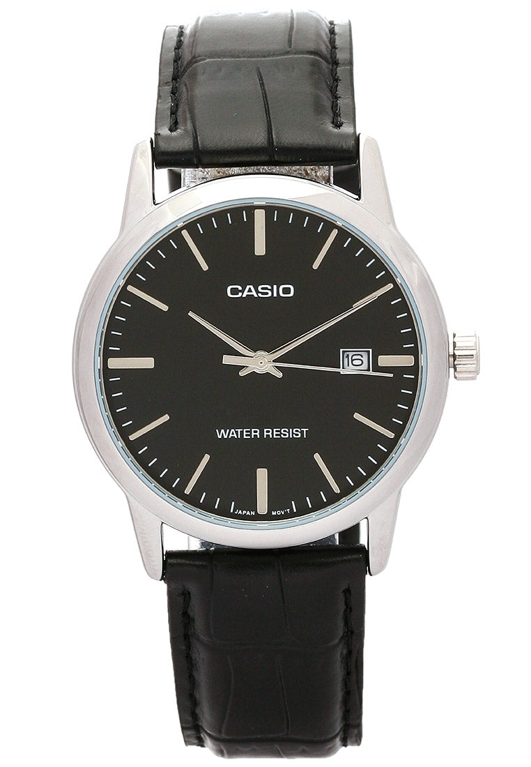 Casio MTP-V002L-1A Analog Leather Strap Watch For Men-Watch Portal Philippines