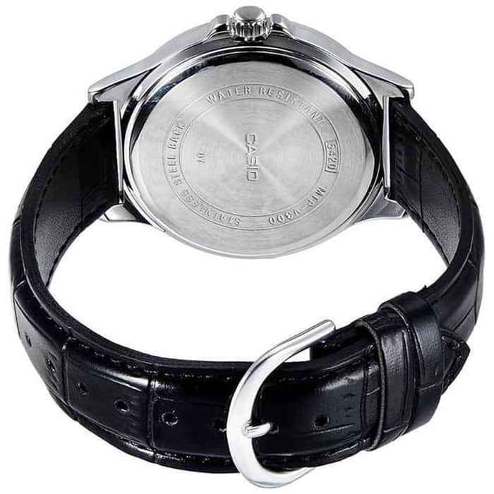 Casio MTP-V002L-1B Black Leather Watch for Men-Watch Portal Philippines