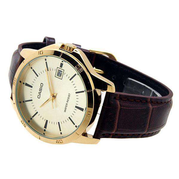Casio MTP-V004GL-9A Brown Leather Watch for Men-Watch Portal Philippines