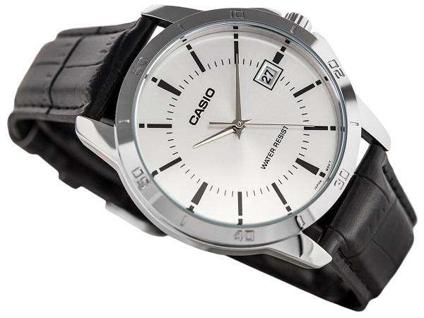 Casio MTP-V004L-7A Black Leather Watch for Men-Watch Portal Philippines