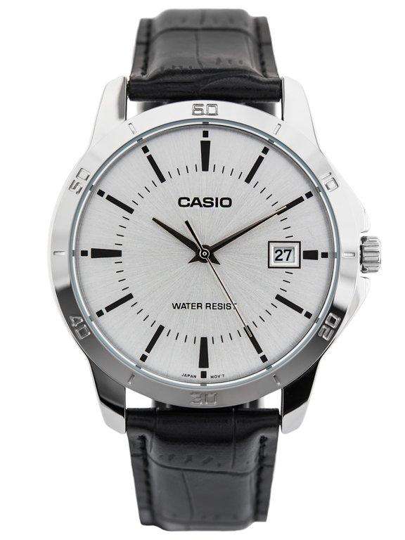 Casio MTP-V004L-7A Black Leather Watch for Men-Watch Portal Philippines