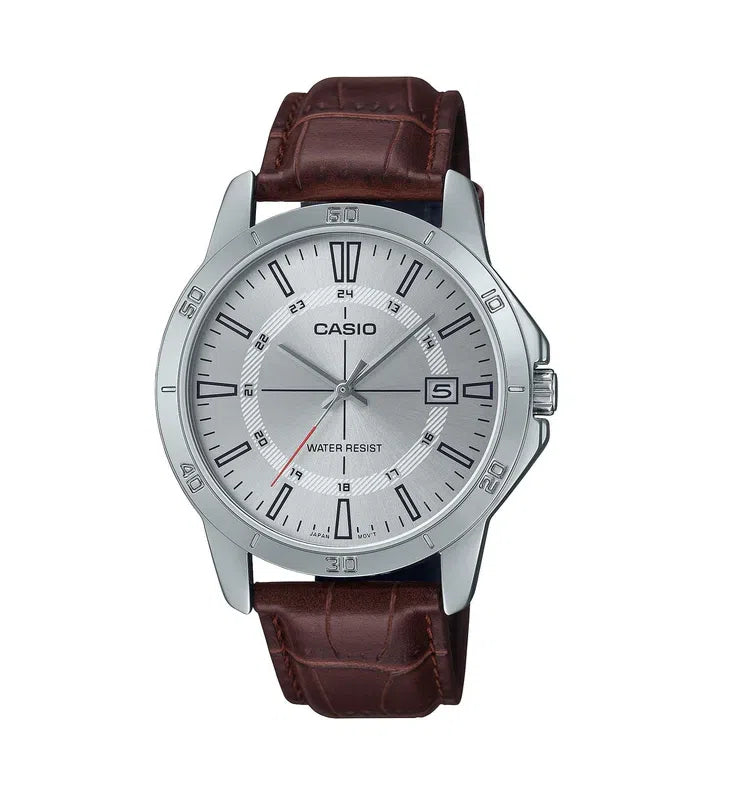 Casio MTP-V004L-7C Analog Leather Strap Watch For Men-Watch Portal Philippines