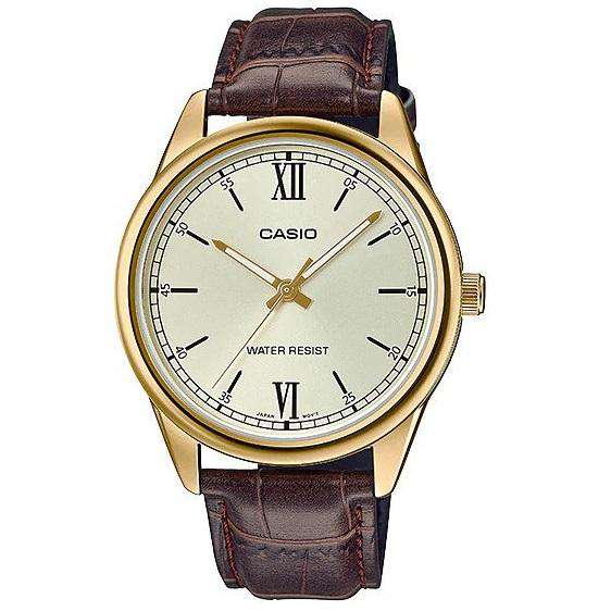 Casio MTP-V005GL-9BUDF Brown Leather Watch for Men-Watch Portal Philippines