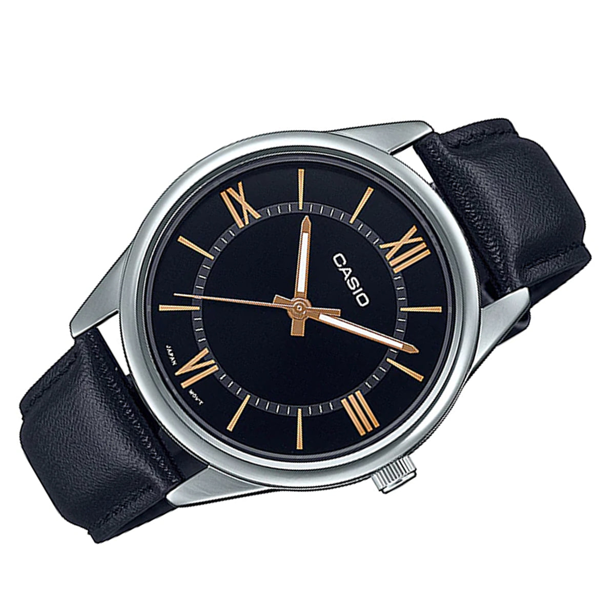 Casio MTP-V005L-1B5 Black Leather Strap Watch for Men-Watch Portal Philippines