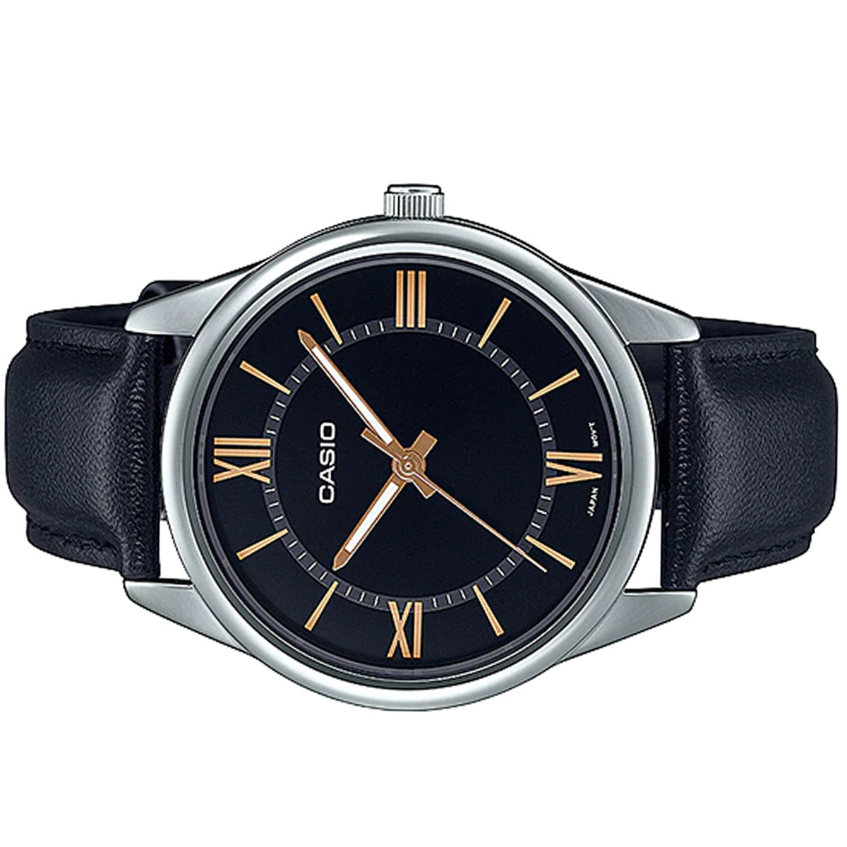 Casio MTP-V005L-1B5 Black Leather Strap Watch for Men-Watch Portal Philippines