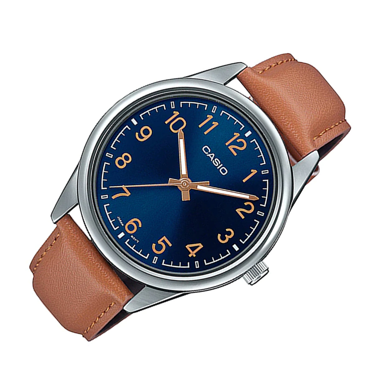 Casio MTP-V005L-2B4 Brown Leather Strap Watch for Men-Watch Portal Philippines