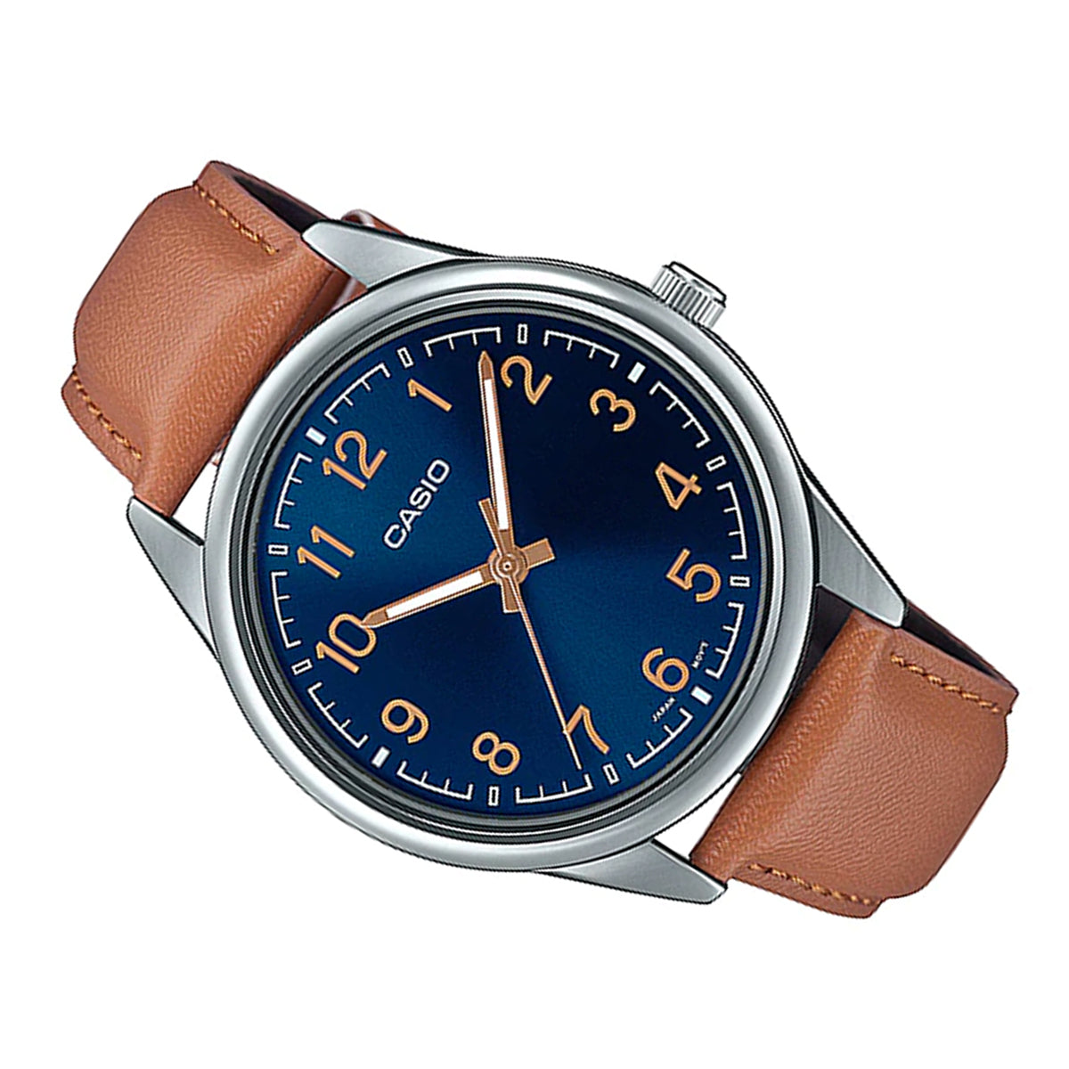 Casio MTP-V005L-2B4 Brown Leather Strap Watch for Men-Watch Portal Philippines