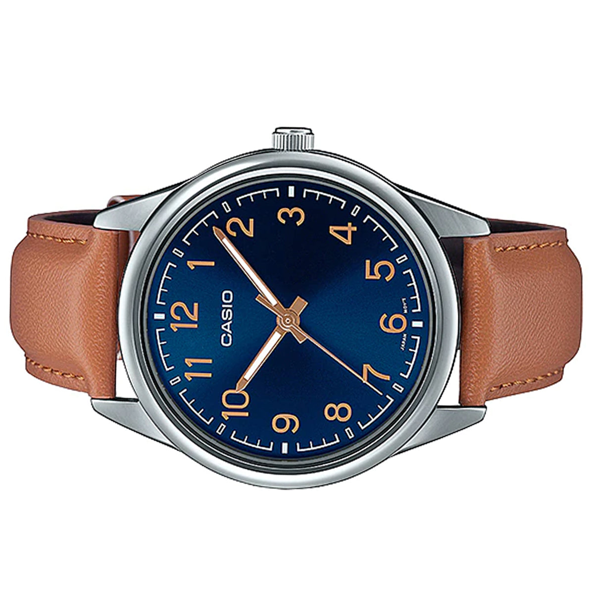 Casio MTP-V005L-2B4 Brown Leather Strap Watch for Men-Watch Portal Philippines