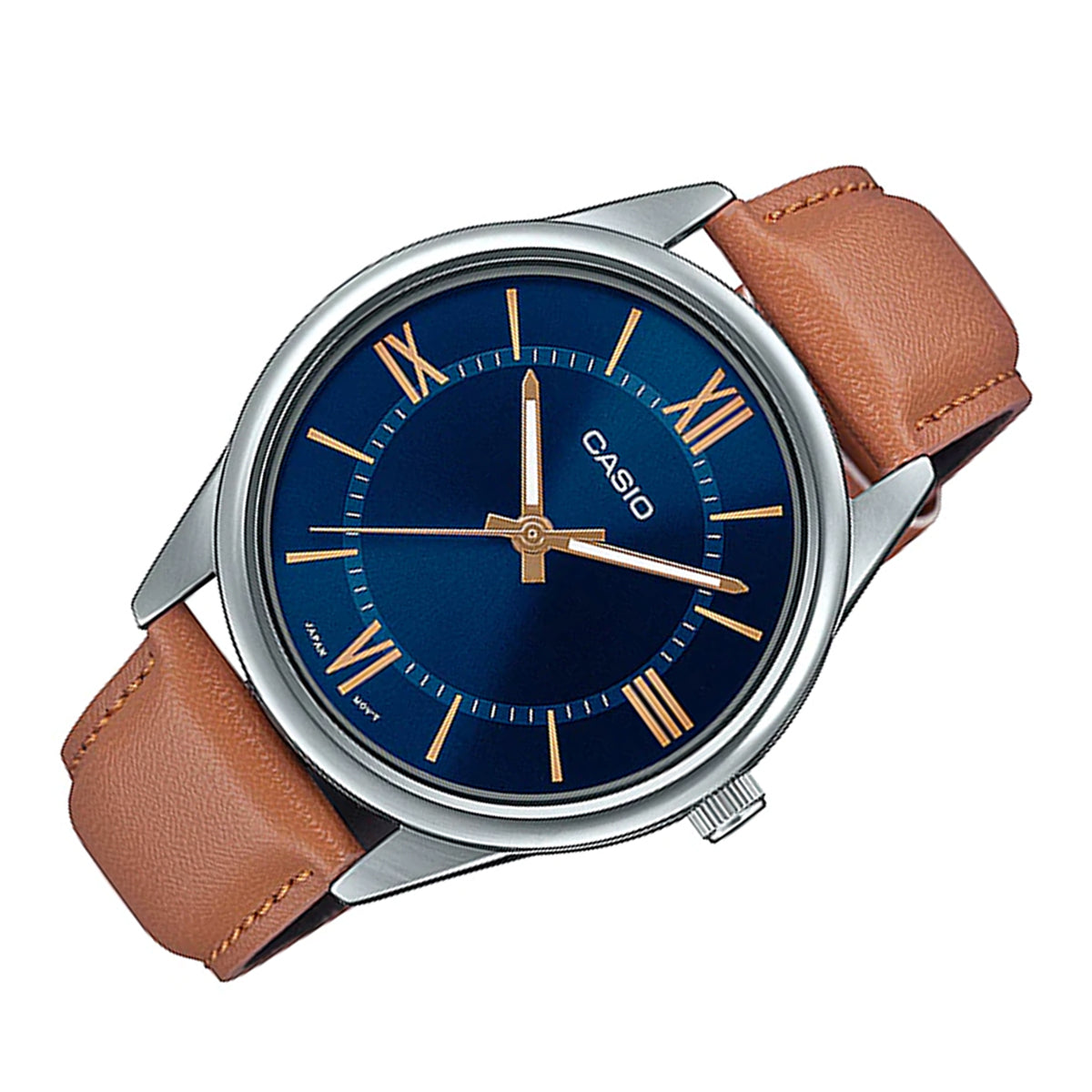 Casio MTP-V005L-2B5 Brown Leather Strap Watch for Men-Watch Portal Philippines