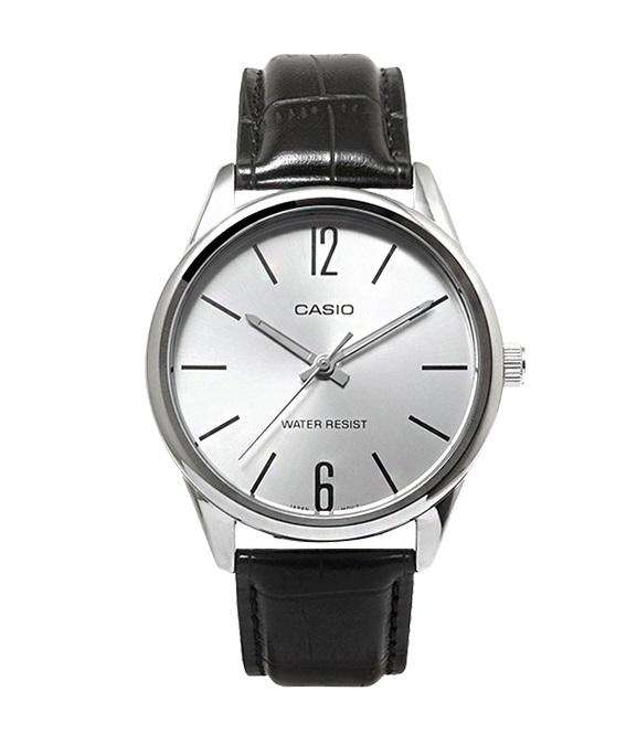 Casio MTP-V005L-7B Black Leather Watch for Men-Watch Portal Philippines