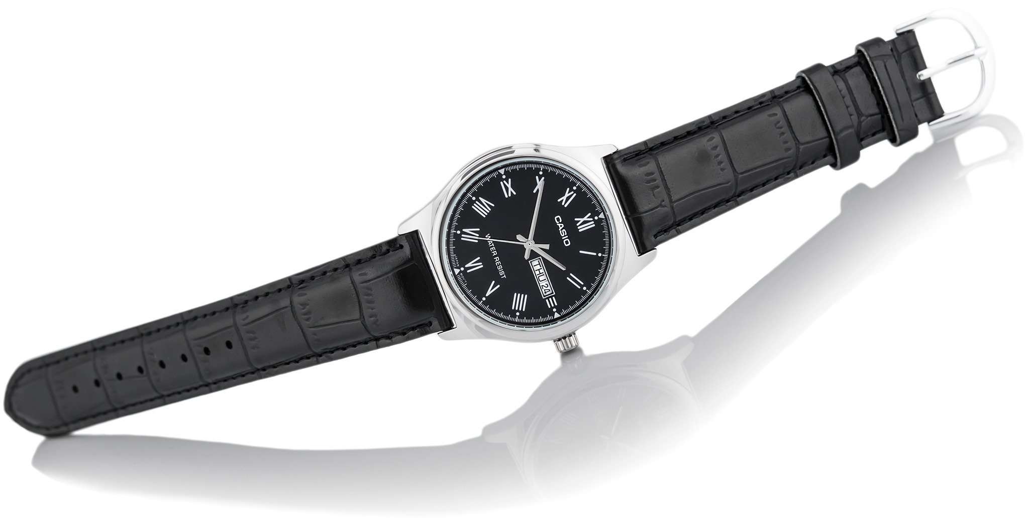 Casio MTP-V006L-1B Black Leather Watch for Men-Watch Portal Philippines