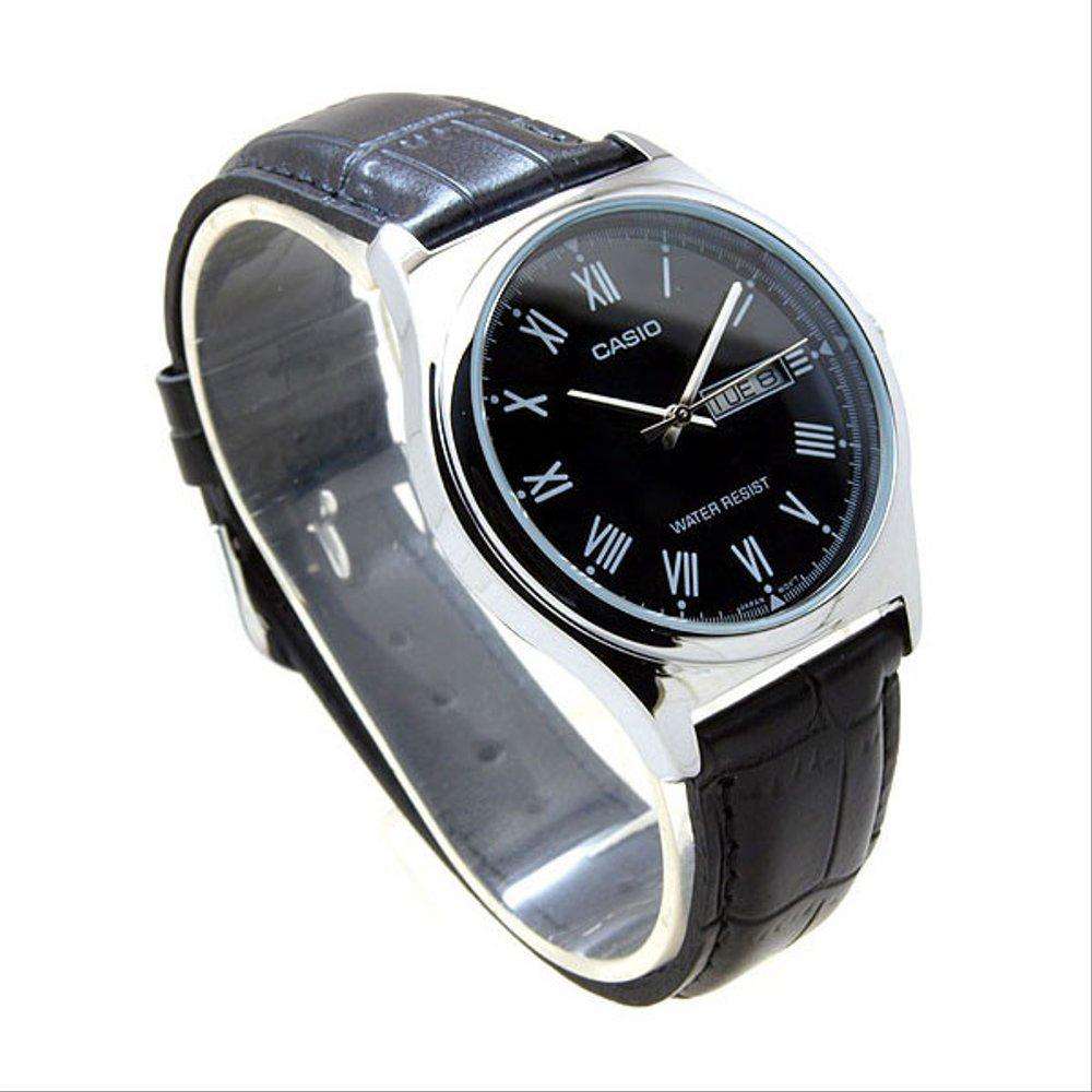Casio MTP-V006L-1B Black Leather Watch for Men-Watch Portal Philippines