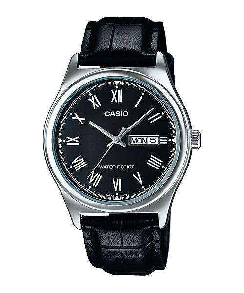 Casio MTP-V006L-1B Black Leather Watch for Men-Watch Portal Philippines