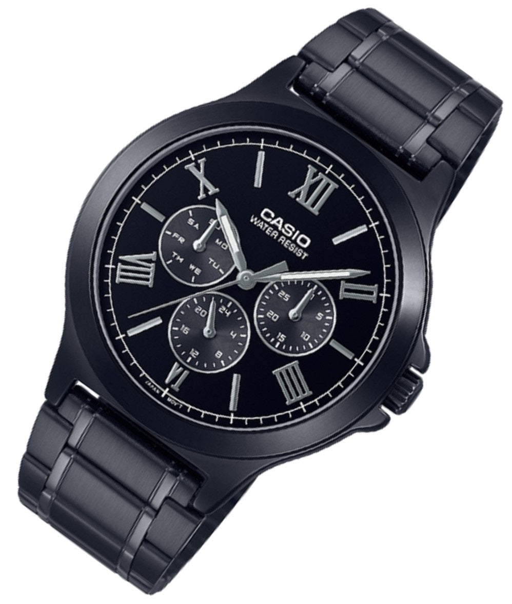 Casio MTP-V300B-1A Black Stainless Steel Watch for Men-Watch Portal Philippines