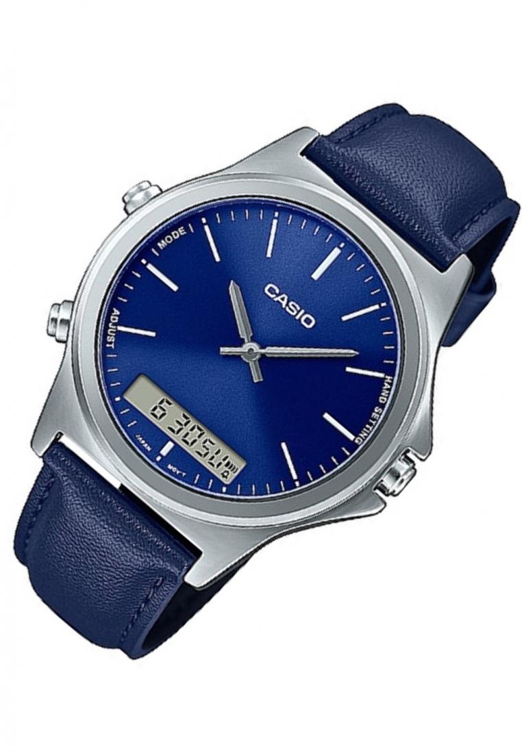 Casio MTP-VC01L-2E Digital Analog Leather Strap Watch For Men-Watch Portal Philippines