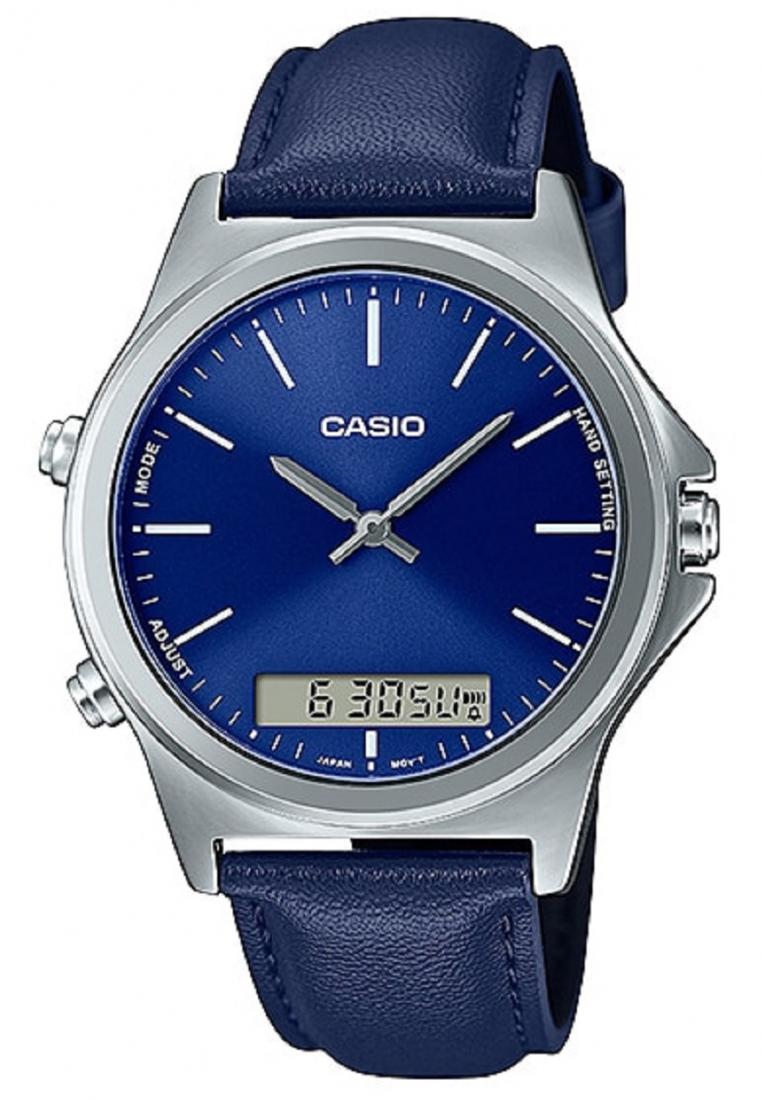 Casio MTP-VC01L-2E Digital Analog Leather Strap Watch For Men-Watch Portal Philippines