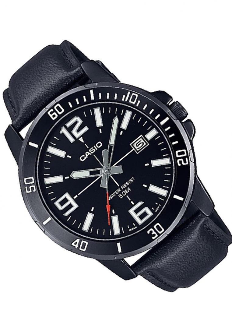 Casio MTP-VD01BL-1B Analog Leather Strap Watch For Men-Watch Portal Philippines
