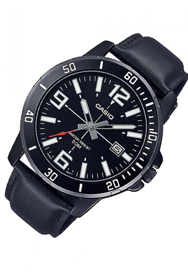 Casio MTP-VD01BL-1B Analog Leather Strap Watch For Men-Watch Portal Philippines