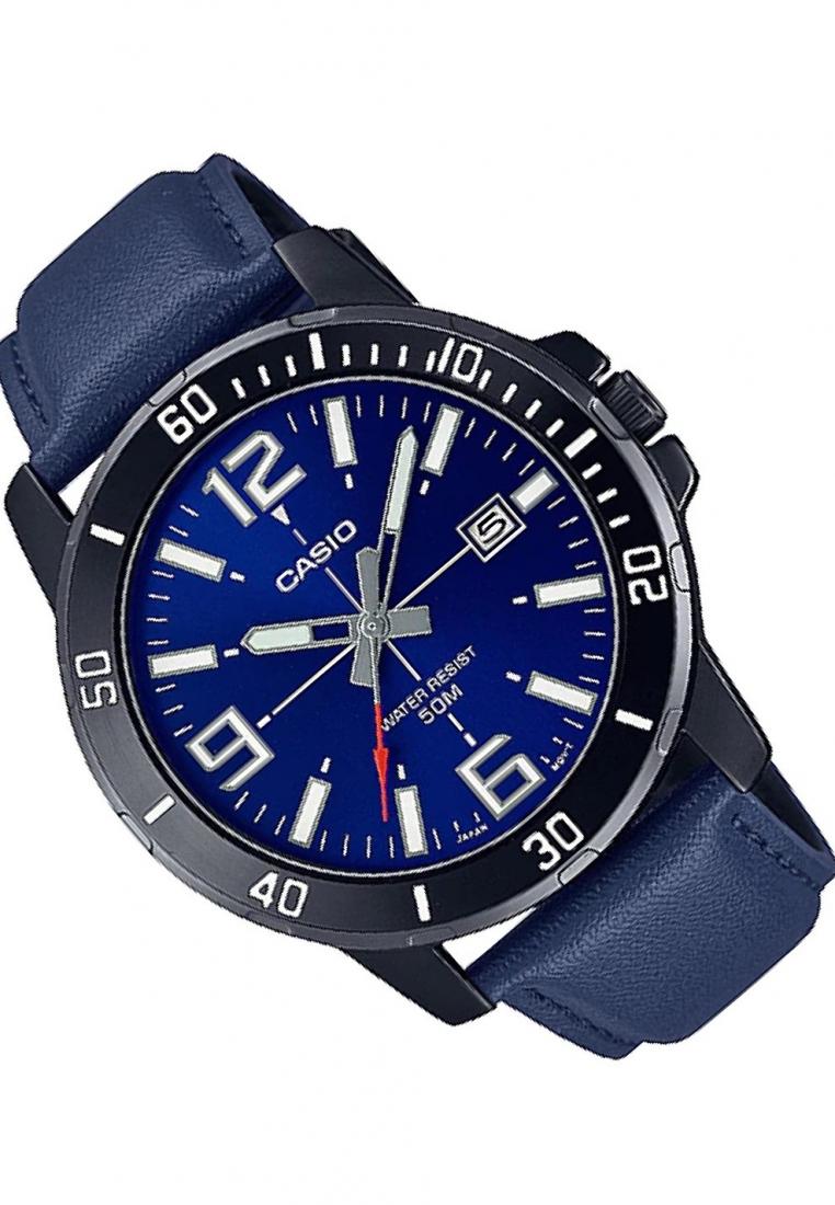 Casio MTP-VD01BL-2B Analog Leather Strap Watch For Men-Watch Portal Philippines