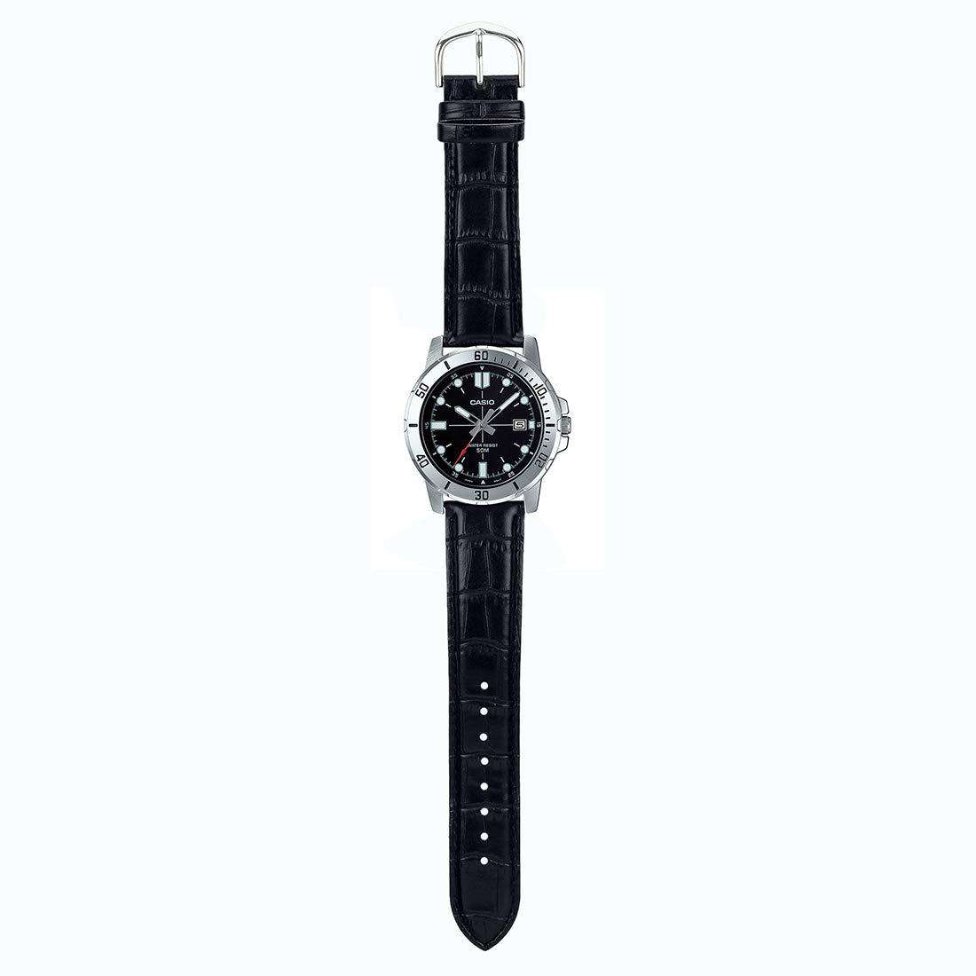 Casio MTP-VD01L-1EVUDF Black Leather Strap Watch for Men-Watch Portal Philippines
